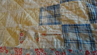 Vintage Handmade Hand Made Cotton Patchwork Quilt Full Queen Cutter Scrap Craft 3