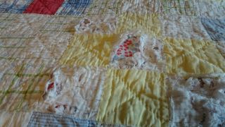 Vintage Handmade Hand Made Cotton Patchwork Quilt Full Queen Cutter Scrap Craft 4