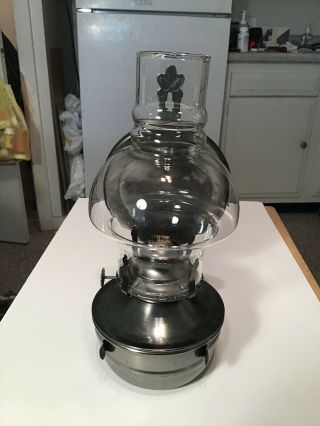 Vintage Lamplight Farms Metal & Glass Hurricane Oil Lamp W/ Wall Mount Reflector