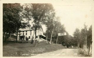 C1930 Rppc Postcard; Hotel Rockford,  Long Lake Wi Washburn Co.  Moen Photo 309