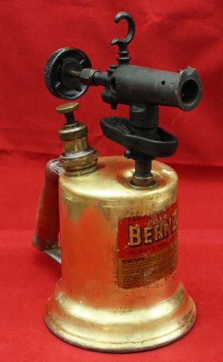 Vintage Gas Blow Torch,  Fully Brass - Otto Bernz.  Co Rochester York