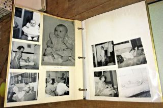 Vintage 1960 - 1967 Black And White Family Photo Album Kids / Babies Photographs