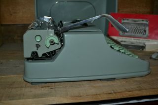 Vintage Hermes 3000 Portable Typewriter Seafoam Green with Case - 5