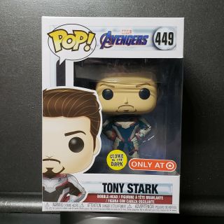 Funko Pop Marvel Avengers End Game Tony Stark 449 Glow In Dark Vinyl Exclusive