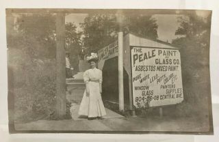 Antique c1890s Victorian Fashion Lead Asbestos Paint Advertising Sign Photo 3