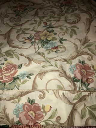 Williamsburg Full Flat Floral All Cotton Bed Sheet Bedding Flowers Linens