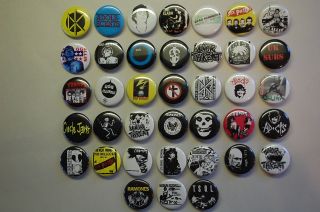 Punk Rock Button Pin Set Punk Music Set Of 38 (lb1)