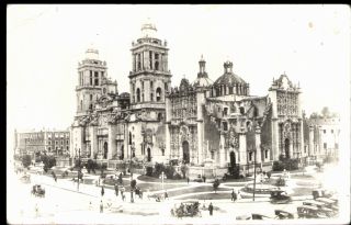 Mexico Catedral Mexico City Real Photo Rppc Vintage Postcard
