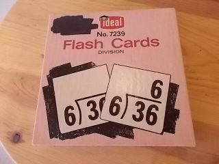 Old Vtg Ideal School Supply Flash Cards Division No.  7239 Math Complete