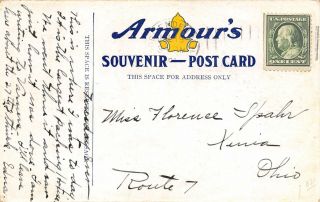 Armour ' s Meat Packaging 1909 Advertising Postcard Chicago Illinois 2