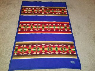 Vtg Pendleton Beaver State Aztec Blanket Wool 32x45 Cowboy Western Robes Shawls
