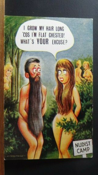Bamforth Comic Postcard: Nudist Camp Theme