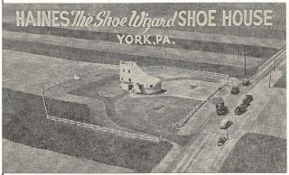 Haines " The Shoe Wizard " Shoe House Near Lincoln Highway In York Pa Postcard