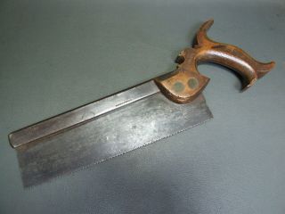 Vintage 9 " Steel Backed Dovetail Tenon Saw Old Tool By Thos Turner & Co