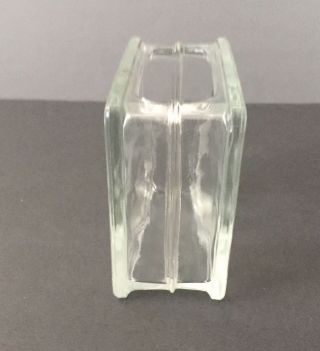 Vintage Miniature Glass Block Vase or Business Card Holder 3 x 3 5
