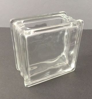 Vintage Miniature Glass Block Vase or Business Card Holder 3 x 3 6