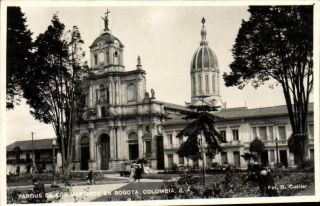 Colombia Bogota Parque De Los Martines Real Photo Rppc Vintage Postcard