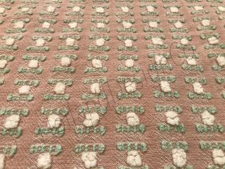 Rosebud Morgan Jones Mocha Pink And White Chenille Bedspread Fabric 18 " X24 "