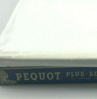 Vintage Pequot Double Bed Sheet Set Plus Service 144 Thread Count White Muslin