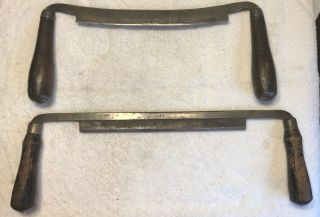 2 Vintage Draw Knife 10” And 9” Usa