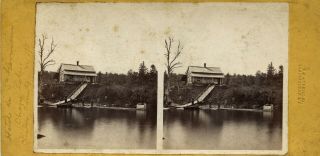 Rare Early View Of The Hotel St.  Germain On Chazy Lake