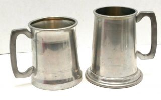 English Pewter Mugs Set Of 2 Valiant Fine Pewter Made In England T65