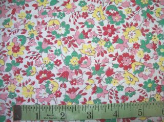 Vintage Feed Sack: Multi - Colored Floral On White