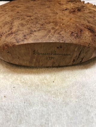 Warren Vienneau Wood Burl Vase Round 1993 9 