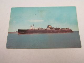 H78 Vintage Postcard Boat Ship Pere Marquette 22 Train & Auto Ferry Manitowoc Wi