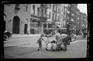 1929 Children 58 Washington St Manhattan Nyc York Old Photo Negative 586b