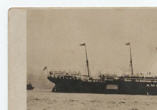 RPPC WWI Troop Transport Ship SS Finland U.  S.  Soldier ' s message 1919 France 2