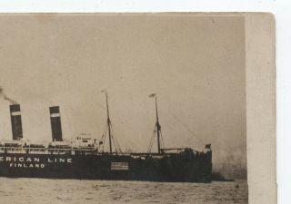 RPPC WWI Troop Transport Ship SS Finland U.  S.  Soldier ' s message 1919 France 3