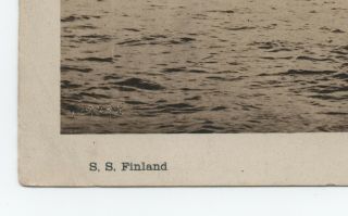 RPPC WWI Troop Transport Ship SS Finland U.  S.  Soldier ' s message 1919 France 5