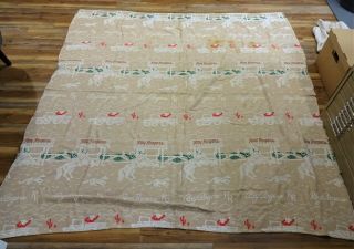 Vintage 1950’s Roy Rogers Double R Bar Ranch King Size Blanket,  Western Cowboy