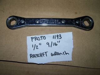Proto 1193 Ratcheting Box End Wrench Pat No 2,  500,  835 Measures 6 3/4”