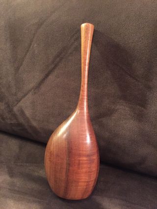 Rare Dan Deluz Abstract Handcarved Koa Wood Vase Great Design