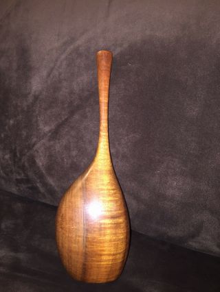 Rare DAN DELUZ Abstract Handcarved KOA Wood Vase Great Design 8