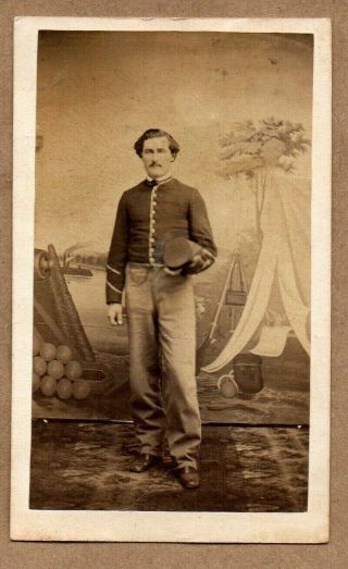 Civil War Era Soldier In Uniform F W Ingmire Photograoher Springfield Ill Cdv