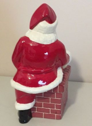 Vintage SANTA CLAUS at Chimney Christmas ceramic planter Figurine 10 