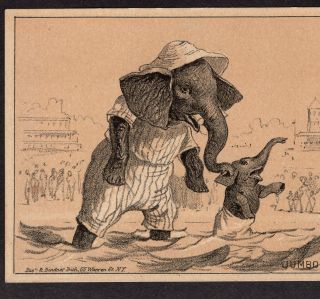 Coney Island Jumbo 1800 ' s Barnum Circus Elephant Clarks Sewing Thread Trade Card 3
