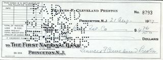 Frances Cleveland Wife Of Grover Cleveland Autographed Signed Personal Check Ex