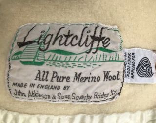 Vintage Lightcliffe John Atkinson & Son 100 Merino Wool Blanket 58”x 63.  5”