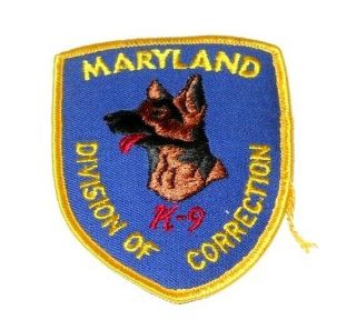 Maryland Division Of Correction K - 9 Police Patch