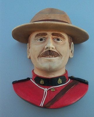 Rare Legend Lane Canadian Mountie Character 3d Wall Mask Signed Jan Bettany.