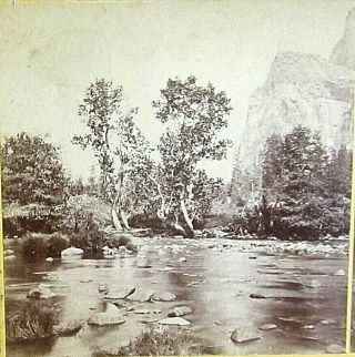 View Up Yosemite Valley Ca From Foot Of Coutherville Trail Stereoview Watkins Pc