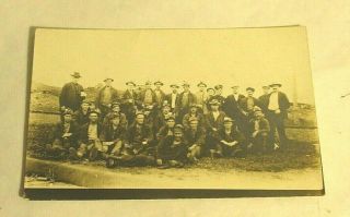 Large Group Of Miners Or Railroad Workers Real Photo Post Card Not Posted