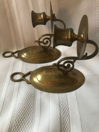 2 Vintage Brass Candle Holder Wall Sconce Pair 2