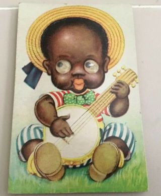 Black Americana Post Card 3 - D Googly Eyes & Squeaker
