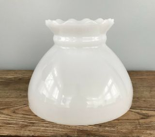 Vintage Milk Glass Hurricane Lamp Shade 8 " Fitter