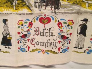 NOS Vintage Kitchen Tea Towel Linen Signed R Batchelder AMISH PA Dutch Country 3
